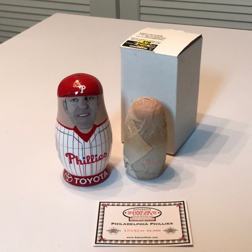 2003 Philadelphia Phillies Babooshkah Russian nesting dolls set Toyota NIB